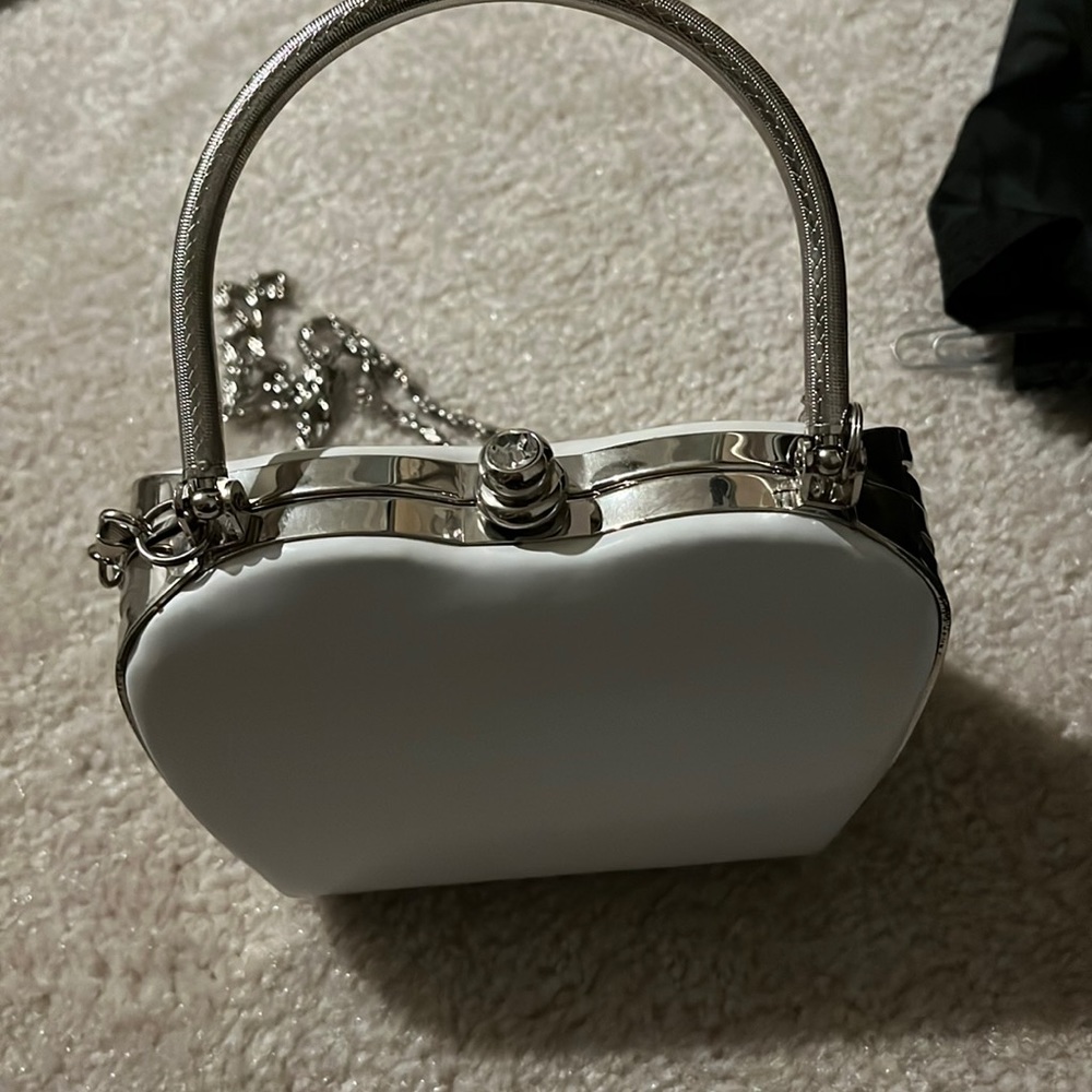 Small white evening bag
